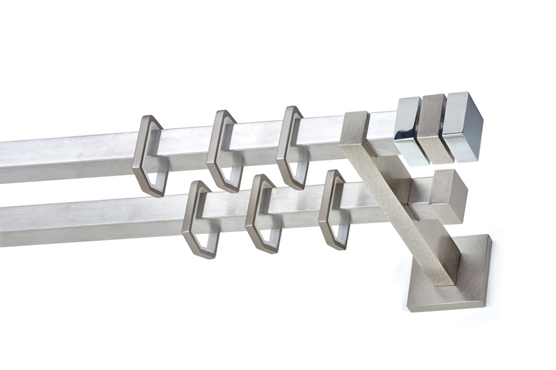 Anartisi - ΣΗΜΑΝΤΙΚΟ: Σε περίπτωση διαφοράς τιμής από το κατάστημα ισχύει παντα και μόνο η τιμή του καταστήματος Anartisi Κουρτινόξυλο Διπλό Inox 20x20mm SIROS T20 Νίκε